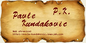 Pavle Kundaković vizit kartica